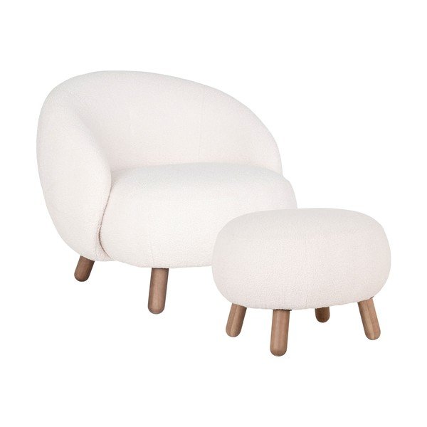 Krem fotelja s naslonjačem za noge Savona – House Nordic