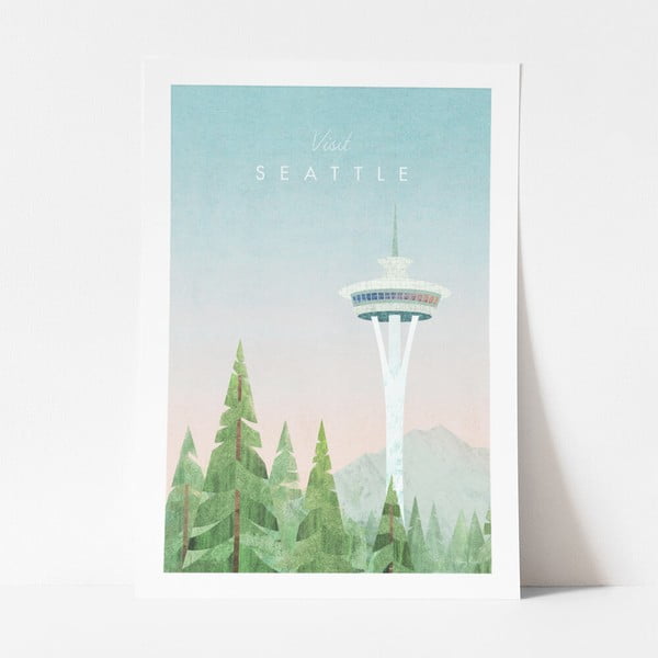 Poster Travelposter Seattle, 50 x 70 cm