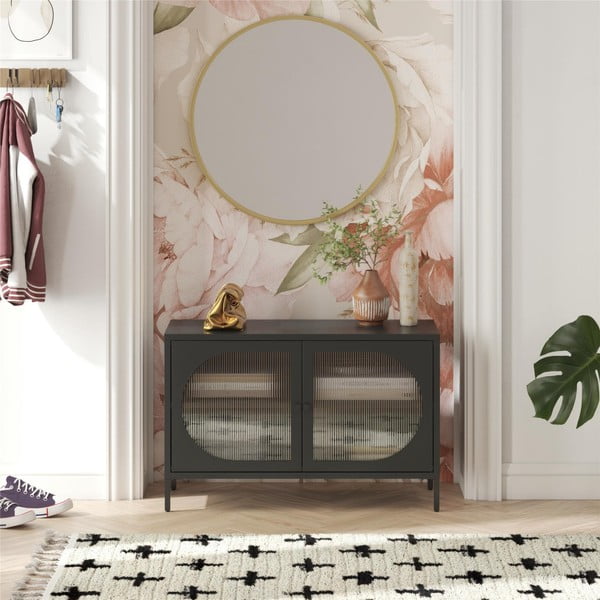 Crna metalna vitrina 100x64x40 cm Luna – Støraa-image-1