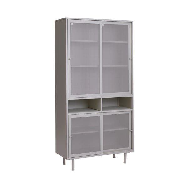 Sivi metalni ormarić s kliznim vratima 90x180x40 cm Veep – Unique Furniture-image-2