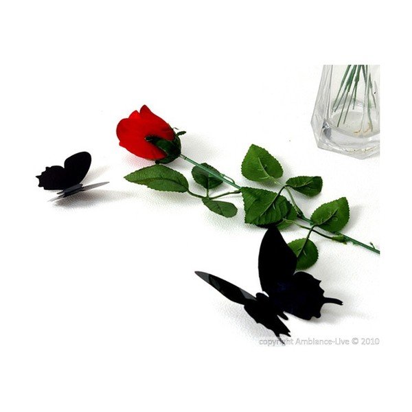 Set od 12 crnih 3D naljepnica Ambiance Butterflies-image-1