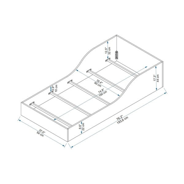 Bijeli krevet 90x190 cm Oya – Kalune Design-image-4