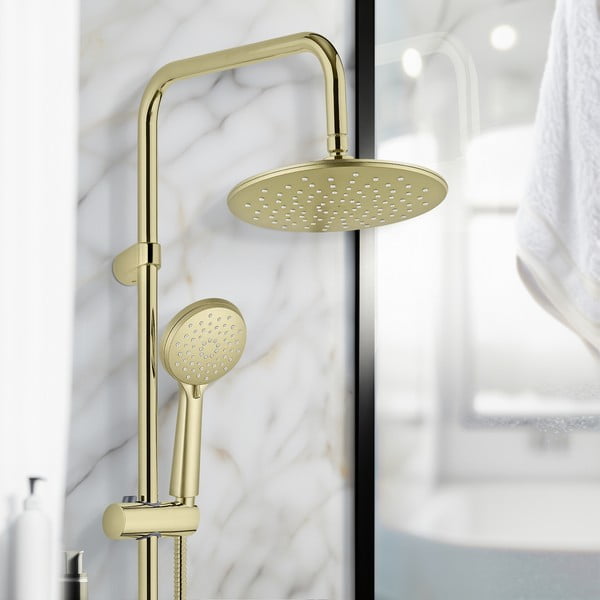 Set za tuš kabinu od nehrđajućeg čelika mat zlatni 101 cm Young Line – Wenko-image-2
