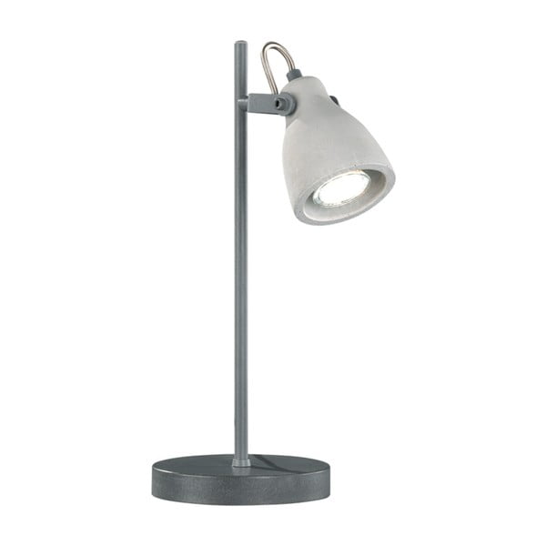 Siva stolna svjetiljka Trio Concrete, visina 38 cm