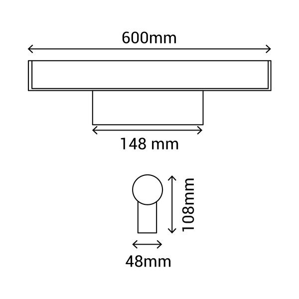 Crna zidna svjetiljka SULION Caspio, dužine 60 cm-image-4
