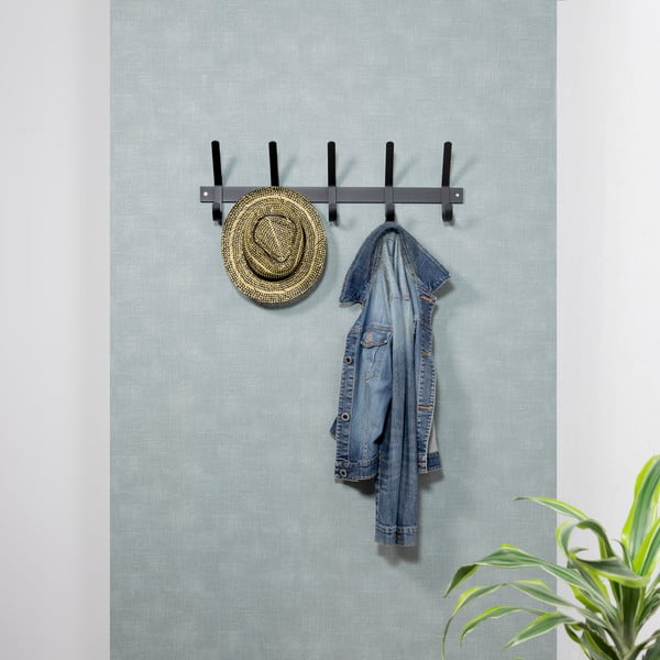Crna metalna zidna vješalica 70 cm Dexter – Spinder Design-image-1