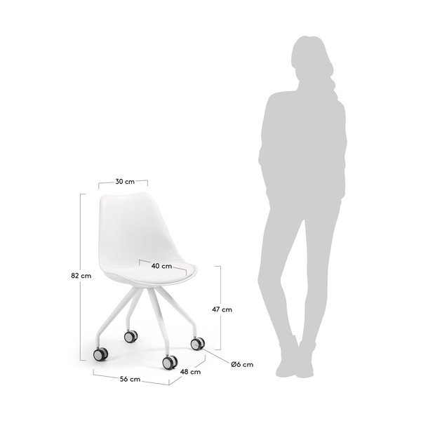 Bijela uredska stolica Kave Home Lars-image-4