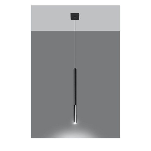 Crna/u srebrnoj boji metalna viseća svjetiljka Asarot – Sollux-image-1