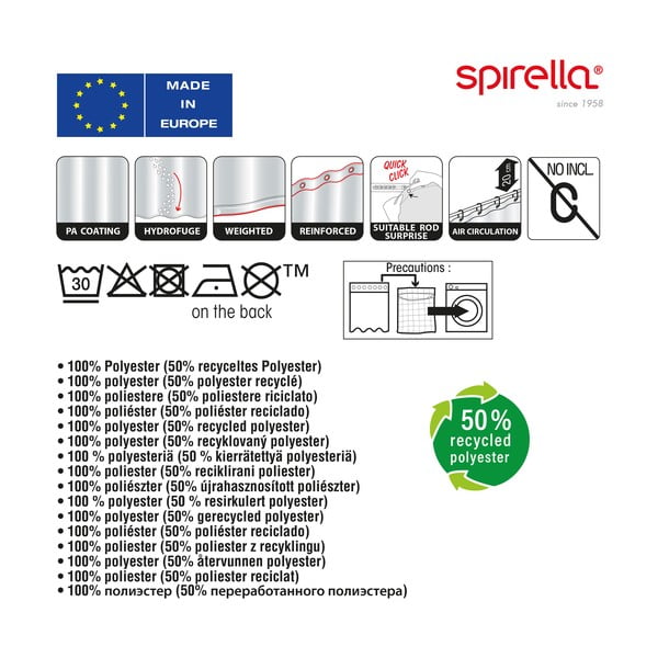 Tuš zavjesa 180x200 cm Romance – Spirella-image-1