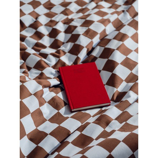 Svijetlo plava/smeđa navlaka za poplun za krevet za jednu osobu od pamučnog satena 140x200 cm Plu – noo.ma-image-2