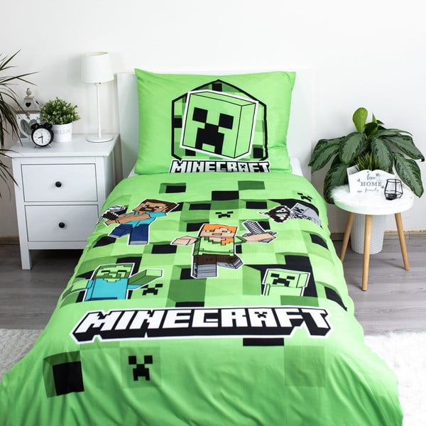 Dječja posteljina za krevet za jednu osobu od mikrovlakana 140x200 cm Minecraft – Jerry Fabrics-image-2