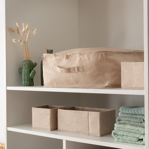 Bež tekstilne kutije za pohranu u setu  2 kom 14x12x12 cm Sandy – Compactor-image-2