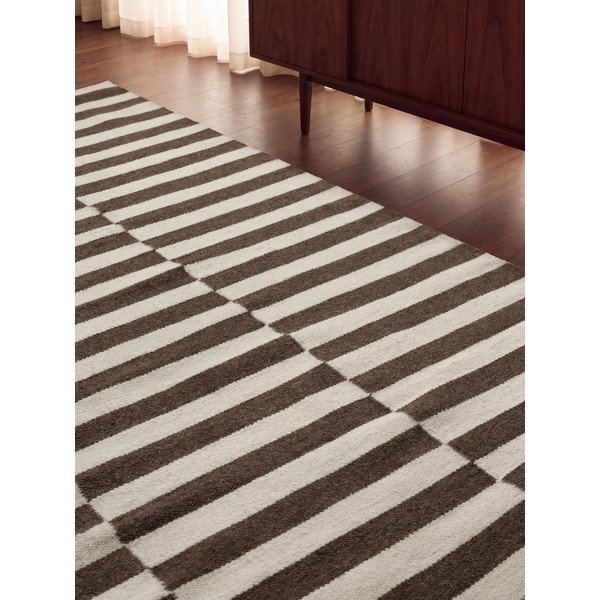 Bijeli/smeđi obostrani/ručno rađen vunen tepih 200x300 cm Vika – Hanse Home-image-2
