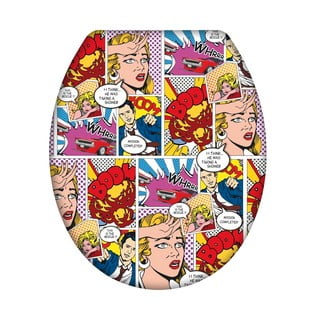 Sjedalo za toalet s lakim zatvaranjem Wenko Pop Art, 45 x 37,5 cm