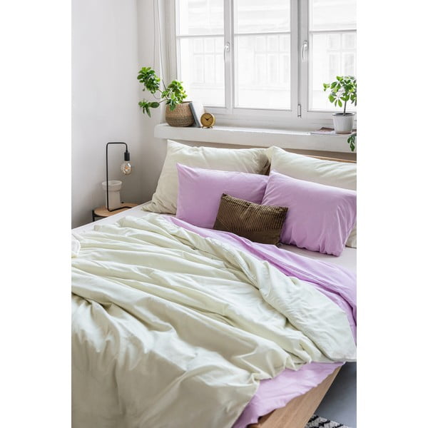 Stonewashed pamučna posteljina u boji slonovače Bonami Selection, 200 x 200 cm-image-4