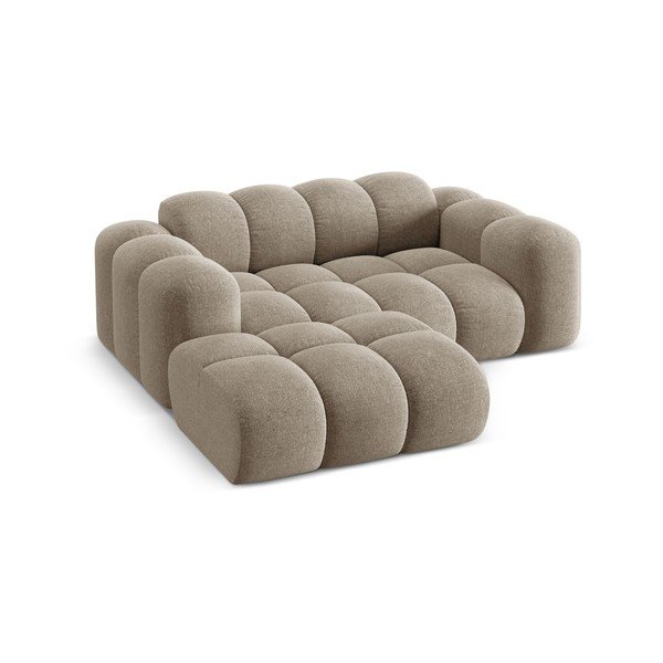 Svjetlo smeđa kutna garnitura od šenila (s lijevim kutom/s ležaljkom) Treno – Cosmopolitan Design-image-2