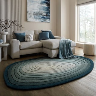 Plavi vunen tepih 200x290 cm Puddle Ombre Wool – Flair Rugs