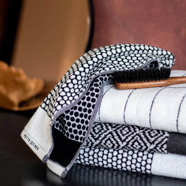 Bijeli pamučni ručnik 50x100 cm Tile Stone - Mette Ditmer Denmark-image-2