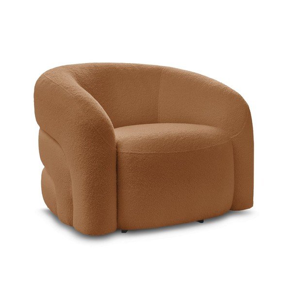 Narančasta okretna fotelja od bouclé tkanine Elina – Bobochic Paris