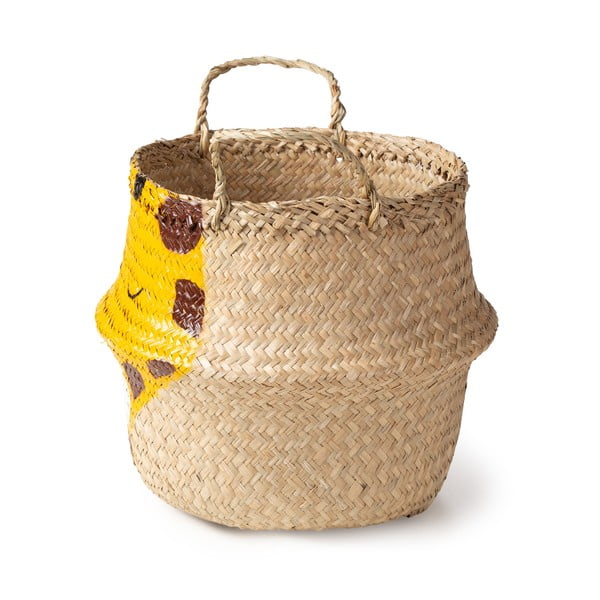 Žuta /u prirodnoj boji dječja kutija za pohranu od morske trave ø 30x28 cm Giraffe – Compactor-image-4