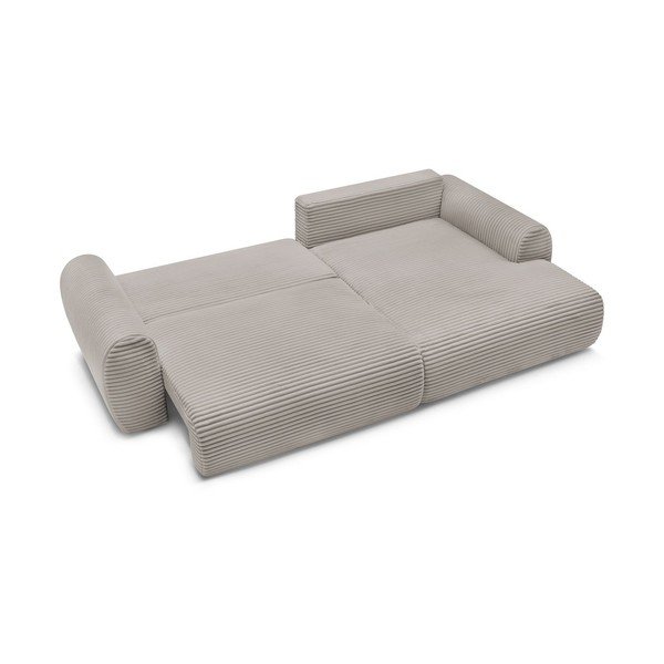 Svijetlo siva/bež sklopiva kutna garnitura od samta (s desnim kutom) Lucien – Bobochic Paris-image-4