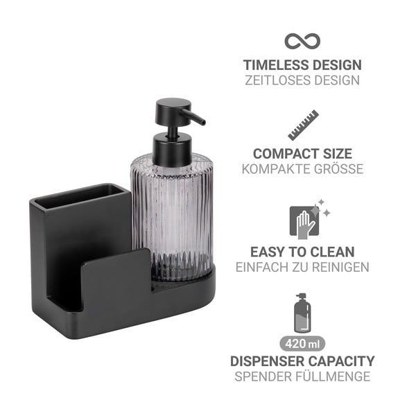 Crni držač za deterdžente od polyresina Pina – Wenko-image-4
