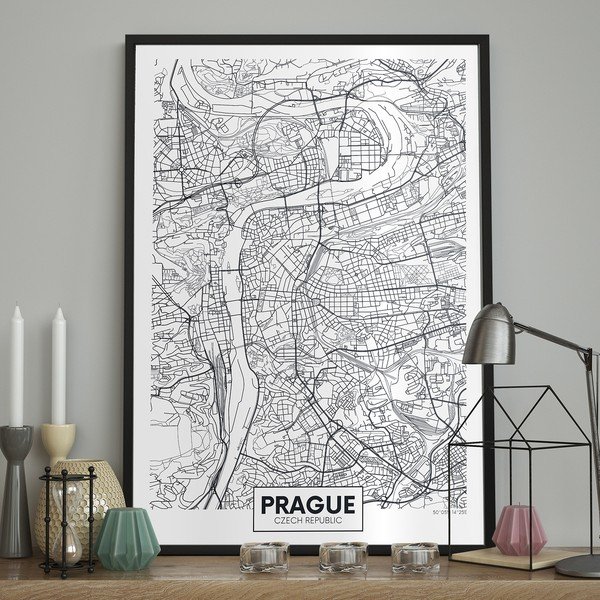 Slika 70x100 cm Map Prague – DecoKing-image-1