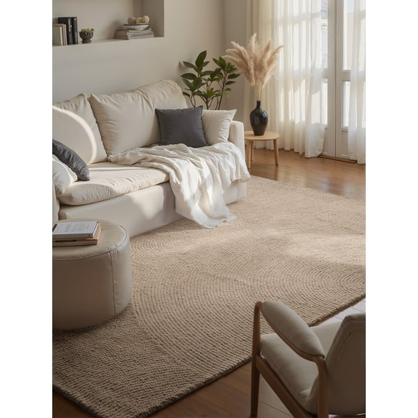 Bež ručno rađen vunen tepih 160x230 cm Eleni Light Beige – Hanse Home-image-1