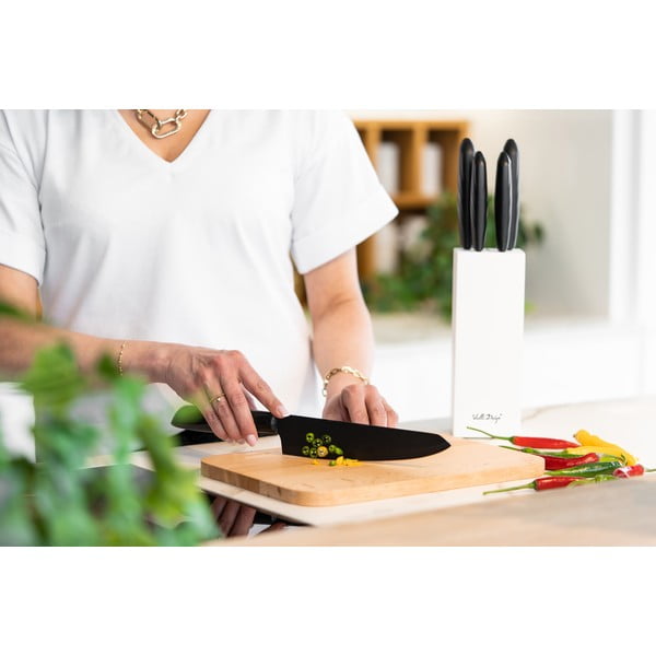 Set od 5 noževa u bijelom držaču Vialli Design Caro -image-4