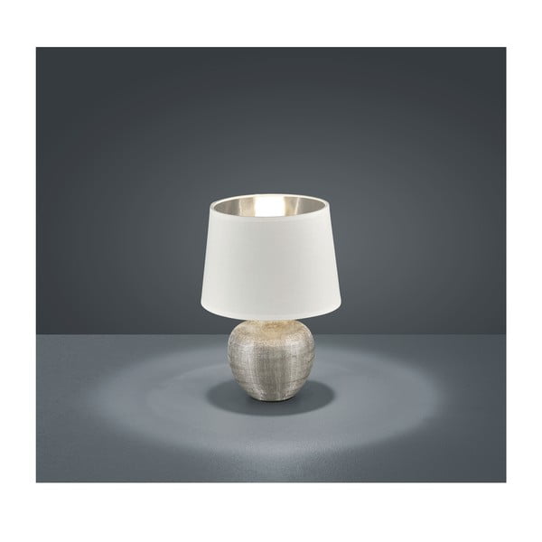 Bijela stolna svjetiljka od keramike i tkanine Reality Luxor, visina 26 cm-image-1