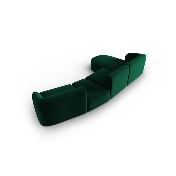 Zelena baršunasti kutna garnitura (s lijevim kutom/s ležaljkom) Paolo – Milo Casa-image-3