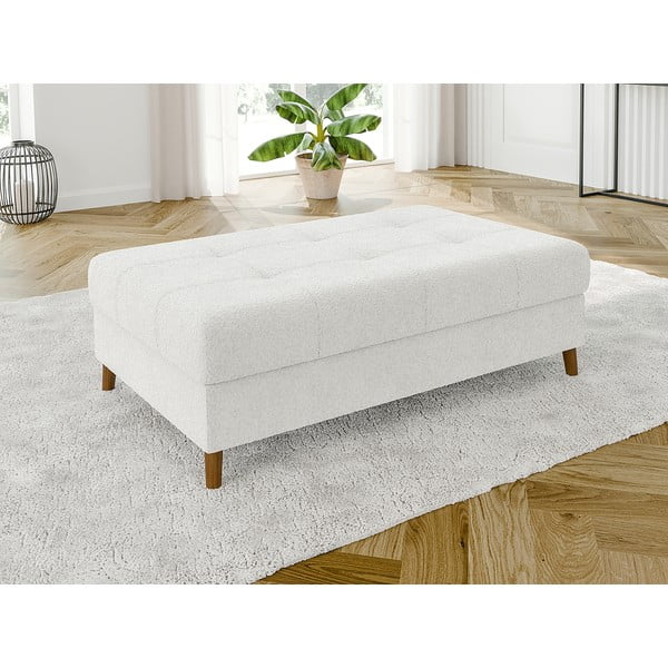 Bijeli tabure od bouclé tkanine Ariella – Ropez-image-2