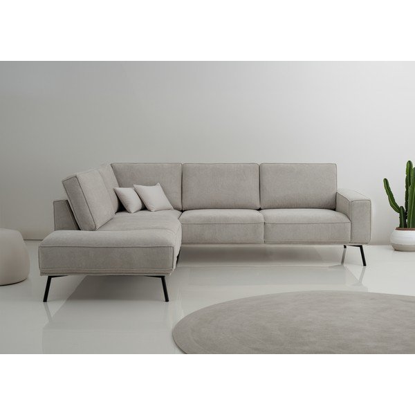 Sivo-bež kutna garnitura od šenila (s lijevim kutom/u obliku slova L) Amsterdam – Scandic-image-1