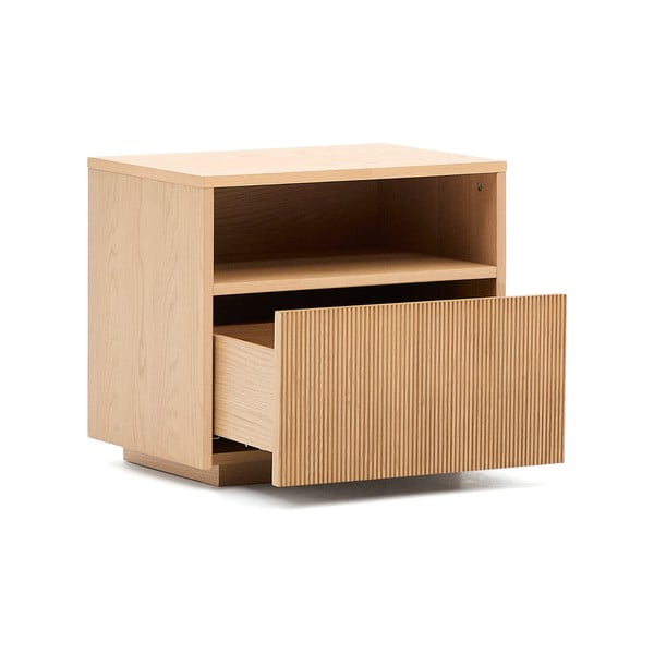 Noćni ormarić u dekoru hrasta u prirodnoj boji Helvine – Kave Home-image-4