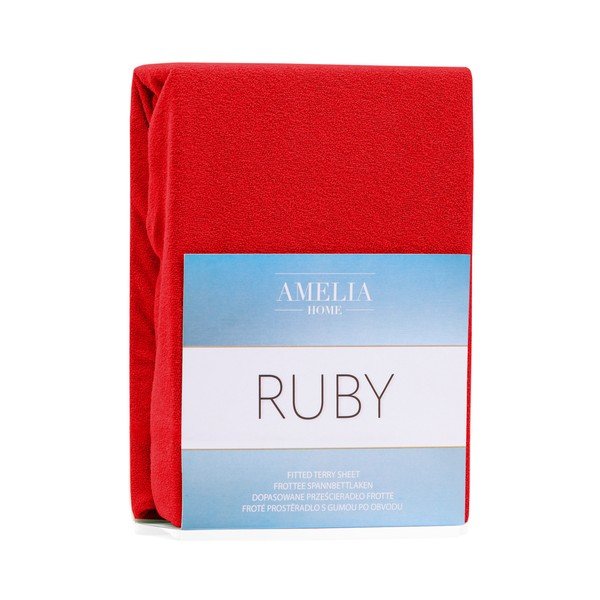 Crvena elastična plahta AmeliaHome Ruby Siesta, 180/200 x 200 cm-image-2
