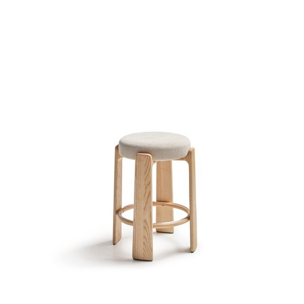 Bež/u svijetloj prirodnoj boji barska stolica od čvrste jeseni (visine sjedala 65 cm) Granite – Kave Home