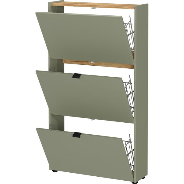 Smeđe-sivi preklopni ormarić za cipele 71x127x22 cm Ameca – Germania-image-2