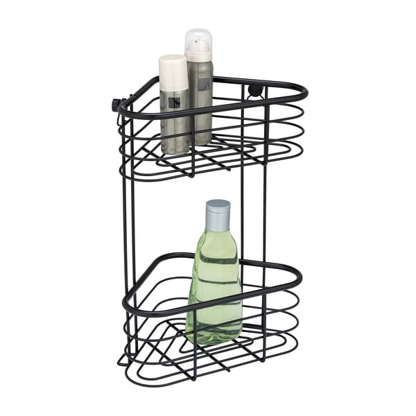 Crna kutna polica za tuš Wenko Trestina, 25 x 35 cm-image-1