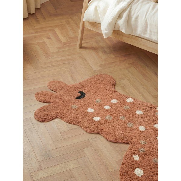 Smeđi periv/ručno rađen pamučan dječji tepih 89x120 cm Snuggle Gino – Hanse Home-image-2