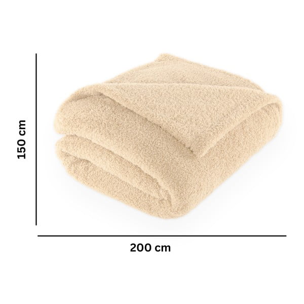 Bež deka od mikropliša 150x200 cm Cocoon – Tiseco Home Studio-image-2