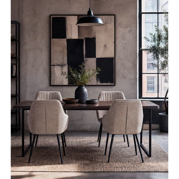 Bež podstavljena blagovaonska stolica s naslonima za ruke Nolan – Unique Furniture-image-3