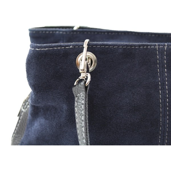 Tamnoplava kožna torba Chicca Borse Westo-image-4