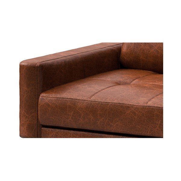 Crveno-smeđa kožna kutna garnitura MESONICA Musso Tufted, desni kut-image-4