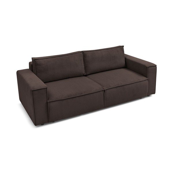 Smeđe-siva sklopiva sofa od samta 245 cm Nihad – Bobochic Paris-image-3