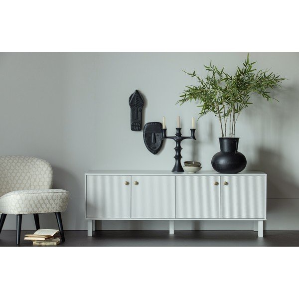 Svijetlo siva TV komoda od masivnog bora 160x56 cm Madu – WOOOD-image-1