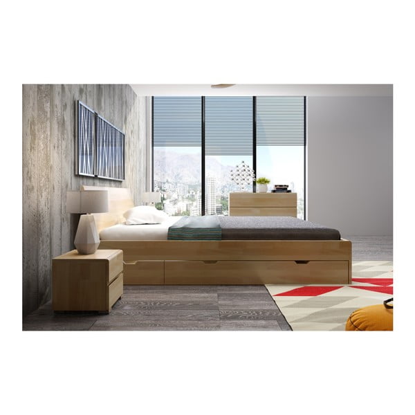 Bračni krevet od bukovog drveta sa ladicom SKANDICA Vestre Maxi, 140 x 200 cm-image-4