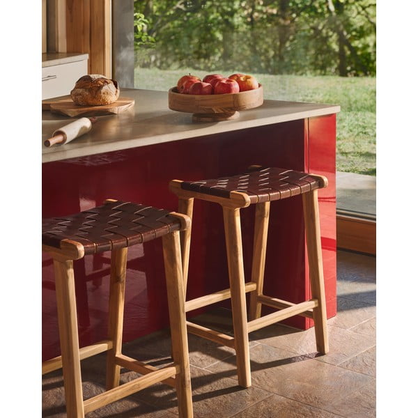 Barska stolica od umjetne kože u prirodnoj boji (visine sjedala 67 cm) Calixta – Kave Home-image-1