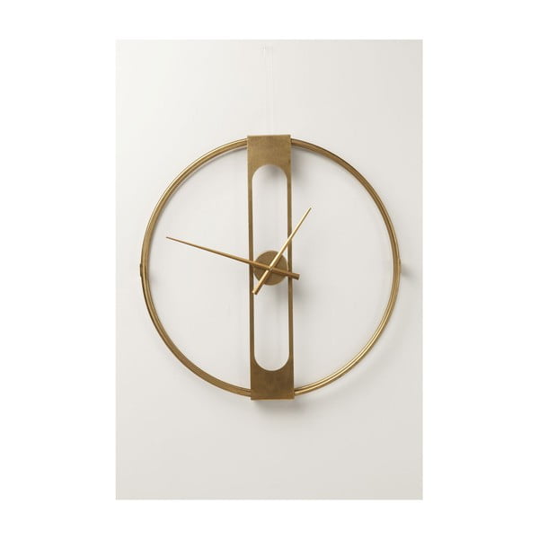 Zidni sat u zlatnoj boji Kare Design Clip, promjer 60 cm