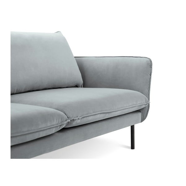 Svijetlo siva baršunasta kutna garnitura Cosmopolitan Design Vienna, lijevi kut-image-4