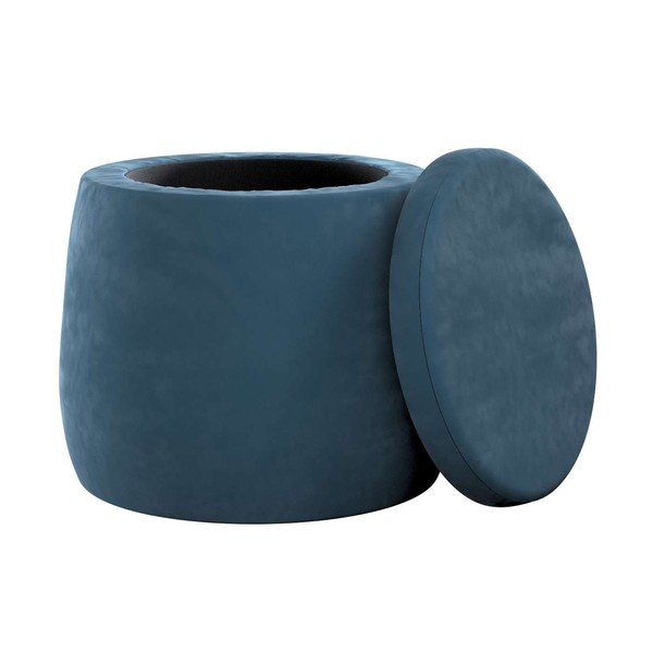 Tamno plavi baršunast dječji tabure Posh Velvet – Yellow Tipi-image-1